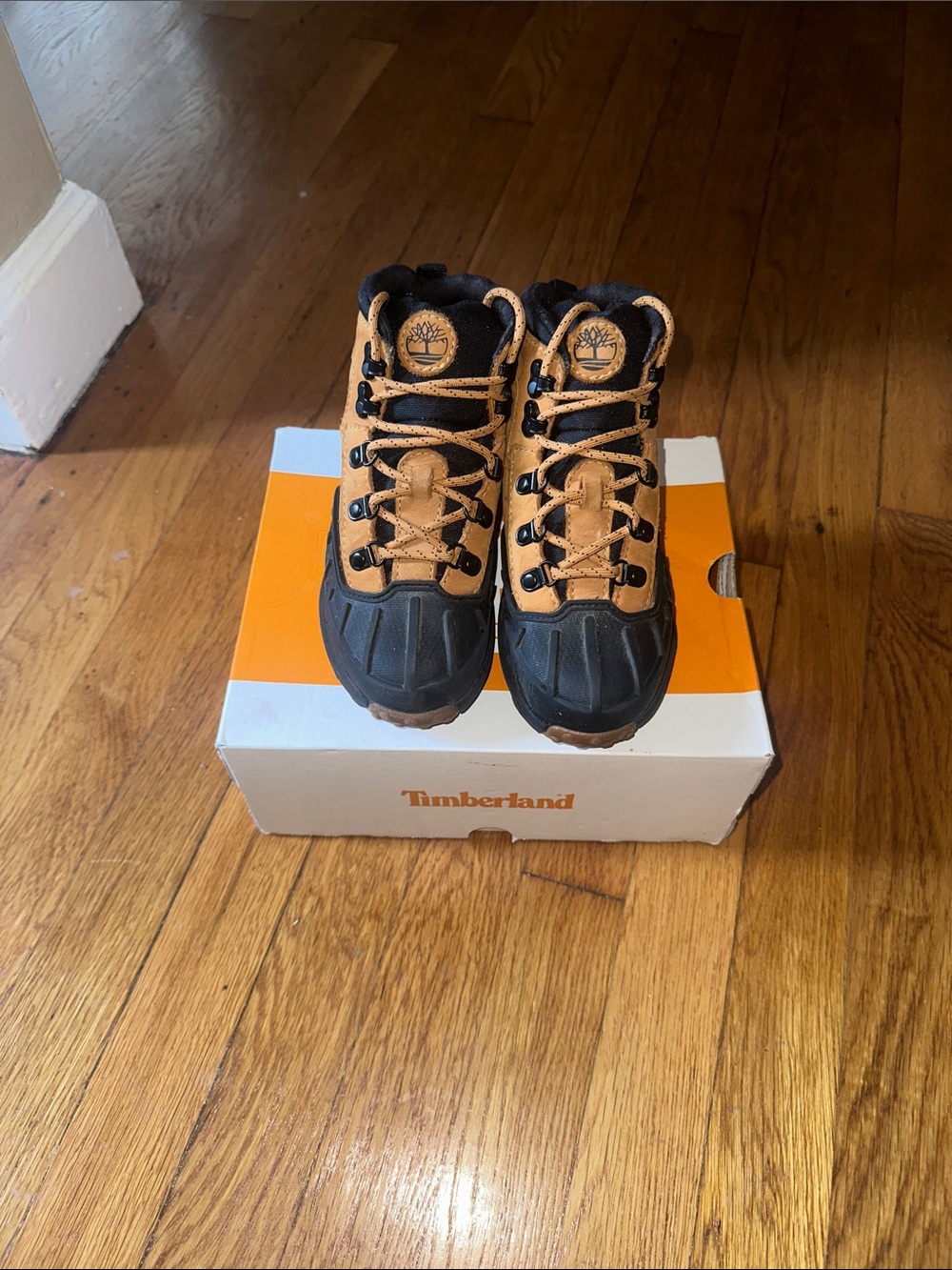 Timberland Kids Tan and Black Trail Boots